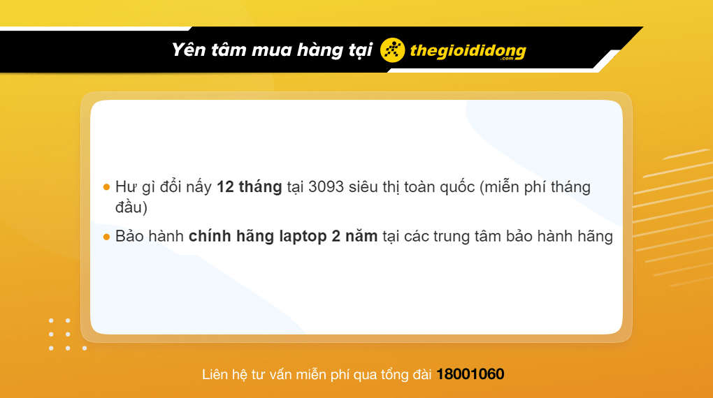 Ch&iacute;nh s&aacute;ch bảo h&agrave;nh khi mua laptop tại Thế Giới Di Động